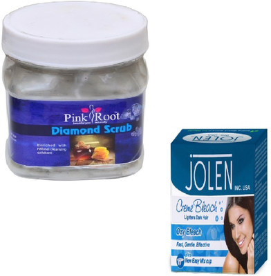 

Pink Root DIAMOND SCRUB 500GM WITH OXY BLEACH 28GM(Set of 2)