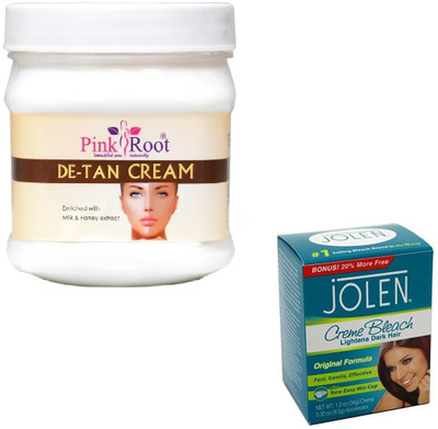 

Pink Root DE-TAN CREAM 500GM WITH CREME BLEACH 28GM(Set of 2)