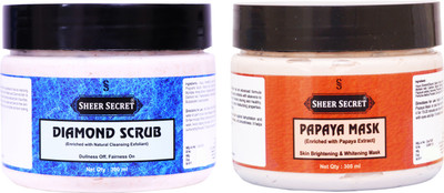 

Sheer Secret Diamond Scrub 300ml and Papaya Mask 300ml(Set of 2)