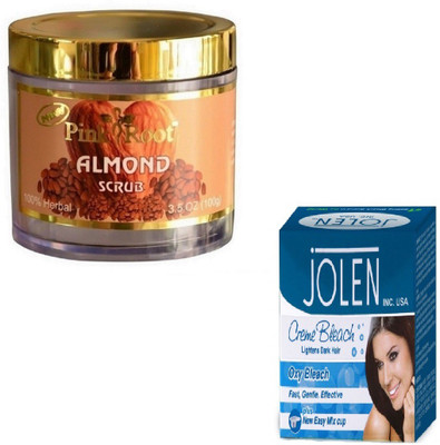 

Pink Root ALMOND SCRUB 100GM WITH OXY BLEACH 28GM(Set of 2)