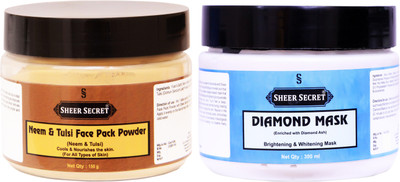 

Sheer Secret Neem & Tulsi Face Pack Powder 150gm and Diamond Mask 300ml(Set of 2)