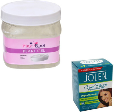 

Pink Root PEARL GEL 500GM WITH CREME BLEACH 28GM(Set of 2)