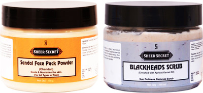 

Sheer Secret Sandal Face Pack Powder 150gm and Blackhead Scrub 300ml(Set of 2)