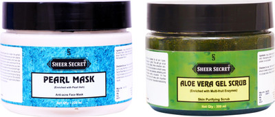 Sheer Secret Pearl Mask 300ml and Aloe vera Scrub 300ml(2 Items in the set)