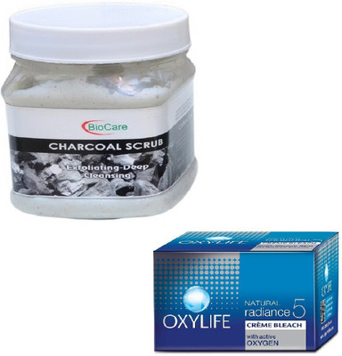 

Biocare CHARCOAL SCRUB 500GM WITH CREME BLEACH 27GM(Set of 2)