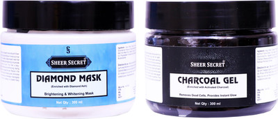Sheer Secret Diamond Mask 300ml and Charcoal Gel 300ml(2 Items in the set)