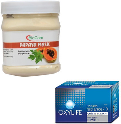 

Biocare PAPAYA MASK 500GM WITH CREME BLEACH 27GM(Set of 2)