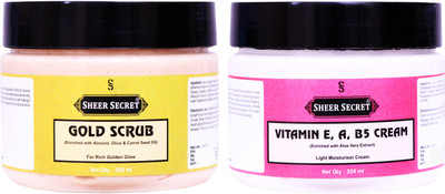 

Sheer Secret Gold Scrub 300ml and Vitamin-e Cream 300ml(Set of 2)