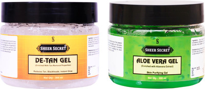 

Sheer Secret De-tan Gel 300ml and Aloe vera Gel 300ml(Set of 2)