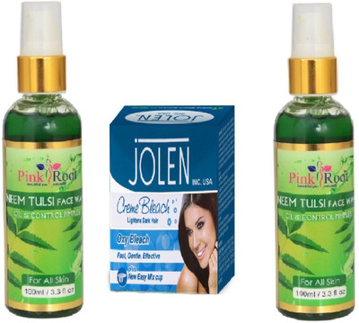 Pink Root NEEM FACE WASH 2 PCS WITH OXY BLEACH 28GM(Set of 3)