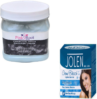 

Pink Root CHARCOAL CREAM 500GM WITH OXY BLEACH 28GM(Set of 2)