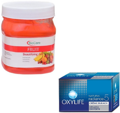 

Biocare FRUIT GEL 500GM WITH OXYLIFE CREME BLEACH 27GM(Set of 2)
