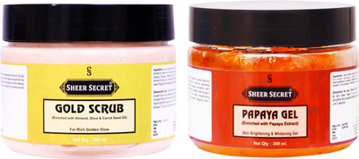 

Sheer Secret Gold Scrub 300ml and Papaya Gel 300ml(Set of 2)