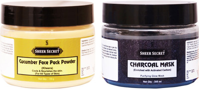 

Sheer Secret Cucumber Face Pack Powder 150gm and Charcoal Mask 300ml(Set of 2)