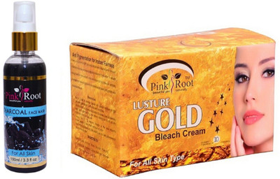 

Pink Root Charcoal Face Wash 100ml WITH Gold bleach 250gm(Set of 2)