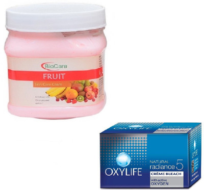 

Biocare FRUIT CREAM 500GM WITH OXYLIFE CREME BLEACH 27GM(Set of 2)