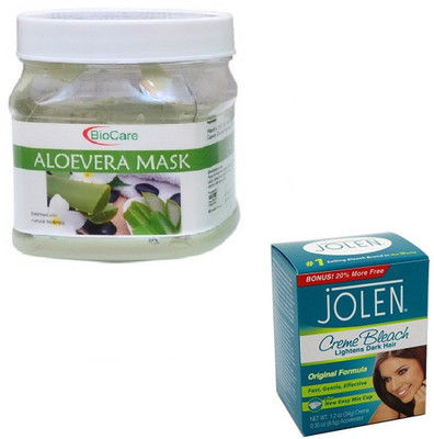

Biocare ALOEVERA MASK 500GM WITH CREME BLEACH 28GM(Set of 2)