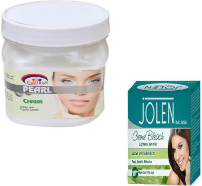

Pink Root PEARL CREAM 500GM WITH ALOEVERA CREME BLEACH 28GM(Set of 2)