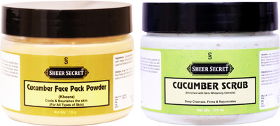 

Sheer Secret Cucumber Face Pack Powder 150gm and Cucumber Scrub 300ml(Set of 2)