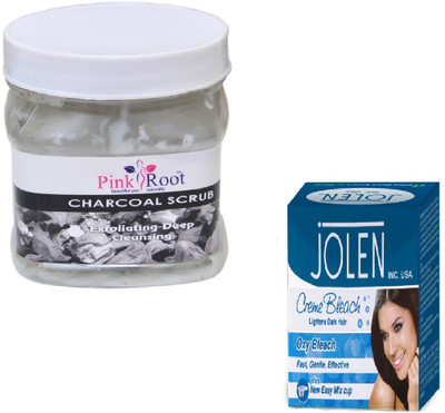 

Pink Root CHARCOAL SCRUB 500GM WITH BLEACH 28GM(Set of 2)