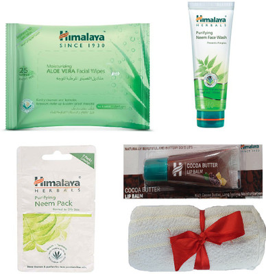 

Himalaya Aloe Vera Facial Wipes, Neem Face Wash, Neem Pack, Cocoa Butter Lip Balm, Face Towel(Set of 5)