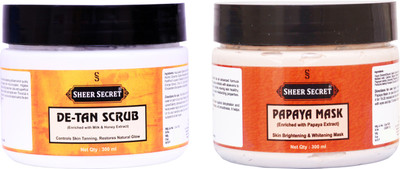 

Sheer Secret De-tan Scrub 300ml and Papaya Mask 300ml(Set of 2)
