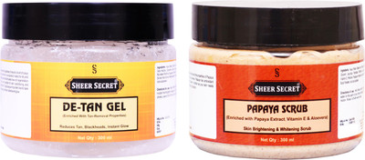 

Sheer Secret De-tan Gel 300ml and Papaya Scrub 300ml(Set of 2)
