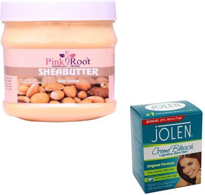 

Pink Root SHEA BUTTER CREAM 500GM WITH CREME BLEACH 28GM(Set of 2)