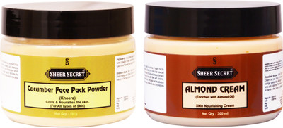 

Sheer Secret Cucumber Face Pack Powder 150gm and Almond Cream 300ml(Set of 2)