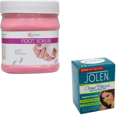 

Biocare FOOT SCRUB 500GM WITH CREME BLEACH 28GM(Set of 2)