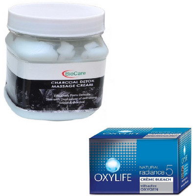 

Biocare CHARCOAL CREAM 500GM WITH OXYLIFE CREME BLEACH 27GM(Set of 2)