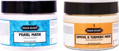 Sheer Secret Pearl Mask 300ml and Sandal Mask 300ml(2 Items in the set)