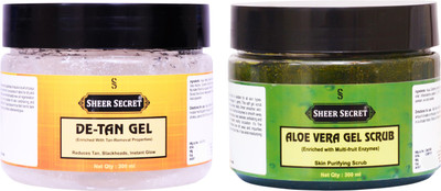 

Sheer Secret De-tan Gel 300ml and Aloe vera Scrub 300ml(Set of 2)