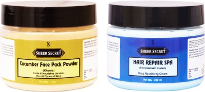 

Sheer Secret Cucumber Face Pack Powder 150gm and Hair Spa 300ml(Set of 2)