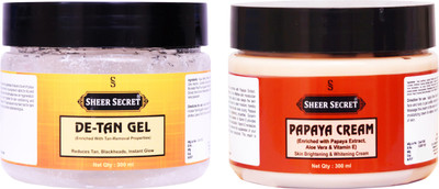 Sheer Secret De-tan Gel 300ml and Papaya Cream 300ml(2 Items in the set)
