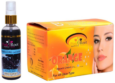 

Pink Root Charcoal Face Wash 100ml WITH Orange Bleach 250gm(Set of 2)