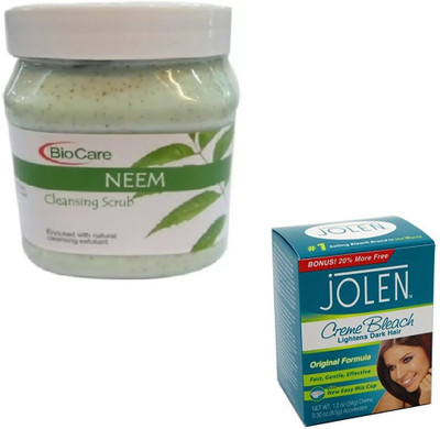 

Biocare NEEM SCRUB 500GM WITH CREME BLEACH 28GM(Set of 2)