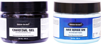 Sheer Secret Charcoal Gel 300ml and Hair Spa 300ml(2 Items in the set)