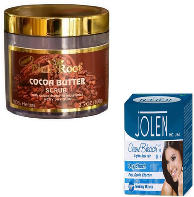 

Pink Root COCOA BUTTER SCRUB 100GM WITH OXY BLEACH 28GM(Set of 2)