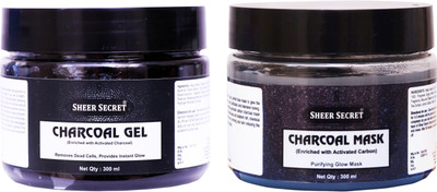 Sheer Secret Charcoal Gel 300ml and Charcoal Mask 300ml(2 Items in the set)
