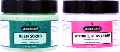 

Sheer Secret Neem Scrub 300ml and Vitamin-e Cream 300ml(Set of 2)