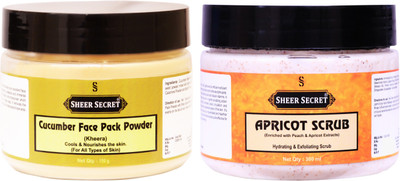 

Sheer Secret Cucumber Face Pack Powder 150gm and Apricot Scrub 300ml(Set of 2)