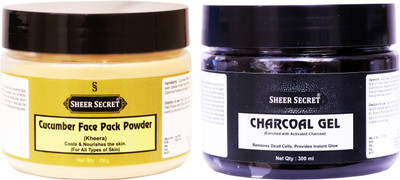 

Sheer Secret Cucumber Face Pack Powder 150gm and Charcoal Gel 300ml(Set of 2)