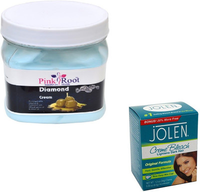 

Pink Root DIAMOND CREAM 500GM WITH CREME BLEACH 28GM(Set of 2)