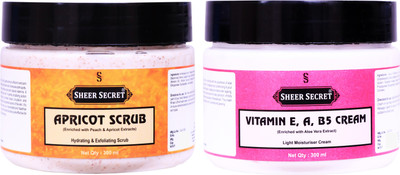 

Sheer Secret Apricot Scrub 300ml and Vitamin-e Cream 300ml(Set of 2)