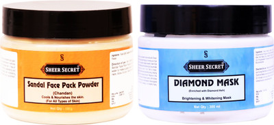 Sheer Secret Sandal Face Pack Powder 150gm and Diamond Mask 300ml(2 Items in the set)