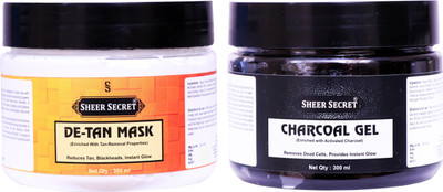 Sheer Secret De-tan Mask 300ml and Charcoal Gel 300ml(2 Items in the set)