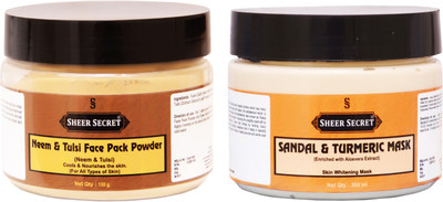 

Sheer Secret Neem & Tulsi Face Pack Powder 150gm and Sandal Mask 300ml(Set of 2)