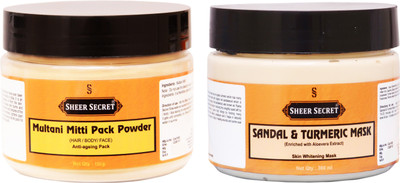 Sheer Secret Multani Mitti Pack Powder 150gm and Sandal Mask 300ml(2 Items in the set)