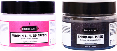 

Sheer Secret Vitamin-e Cream 300ml and Charcoal Mask 300ml(Set of 2)